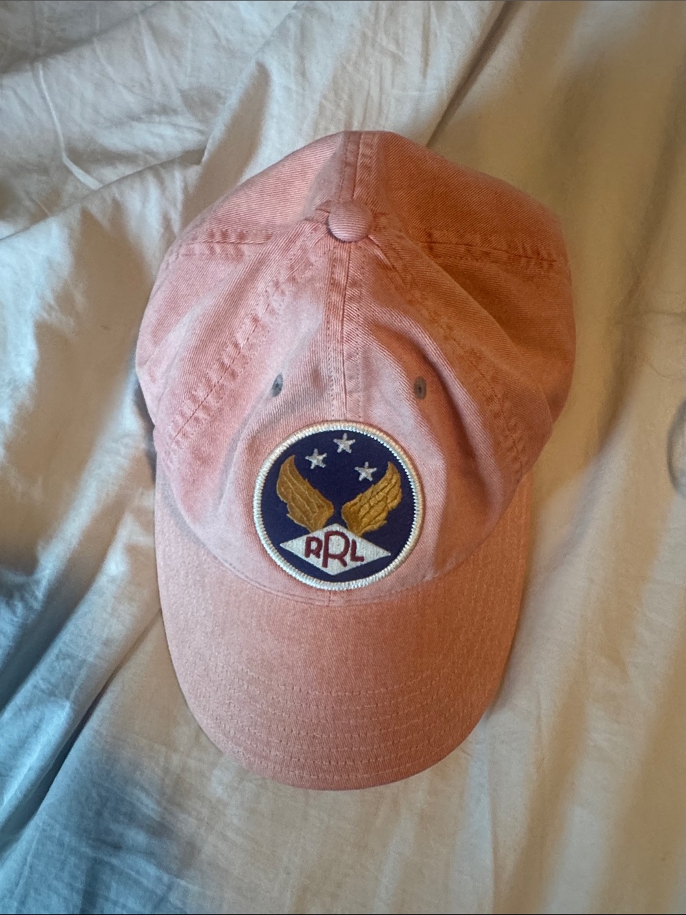 Ralph Lauren Double RL Pink Baseball Cap with Wing Patch